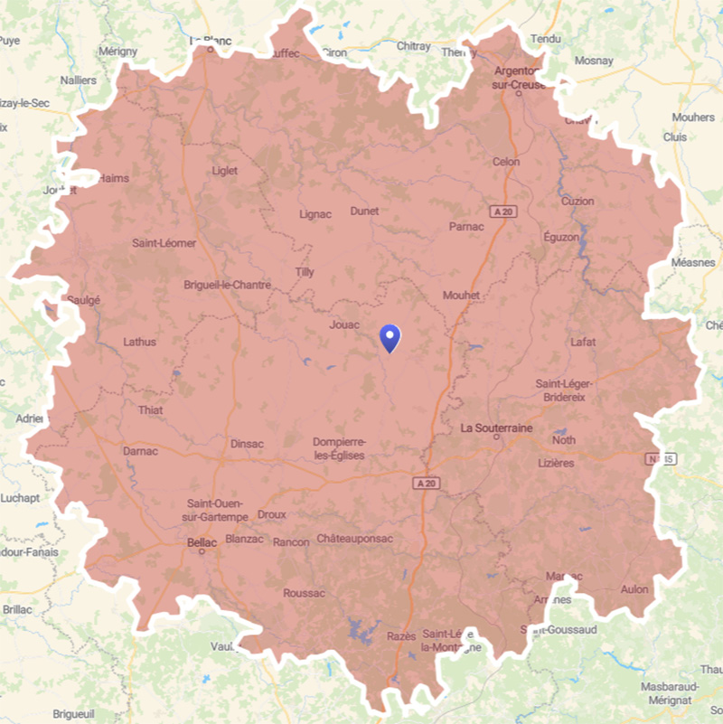 zone d'intervention pour le ferrage et le parage en haute-vienne Indre et Creuse